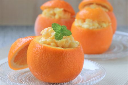 フルーツの皮が器に！　～「オレンジジブレ」のレシピ～