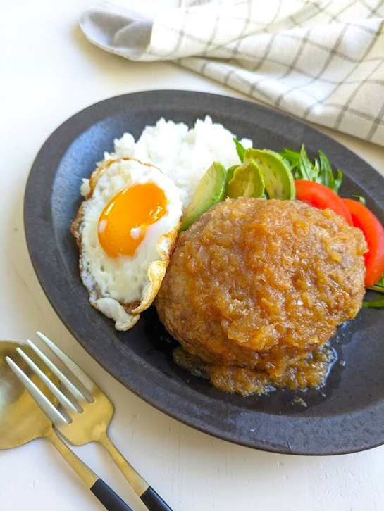 【マルチグリル活用】お弁当にもピッタリ！にんにく醤油風味の和風ロコモコのレシピ