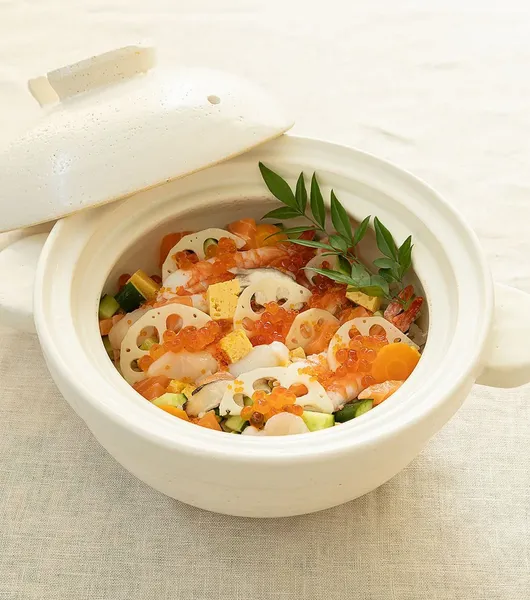 【かまどさん】土鍋で作る炊き込み酢飯がおいしい！ちらしずしのレシピ