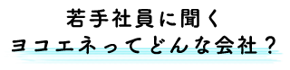 若手社員に聞くヨコエネってどんな会社？